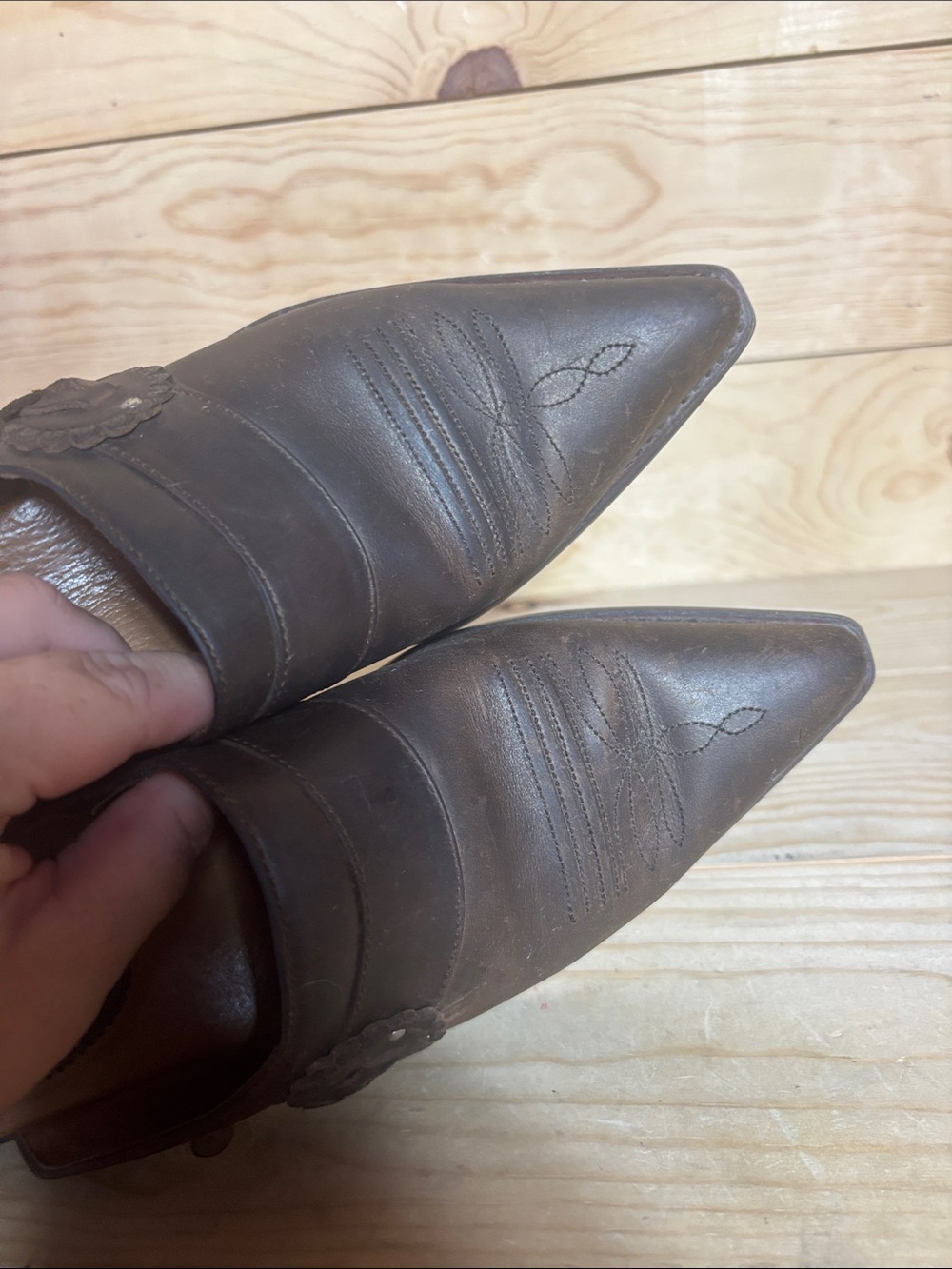 Ariat brown leather western mules size 8.5 - Picture 6 of 10